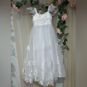 Charming White Lace Kids Dress